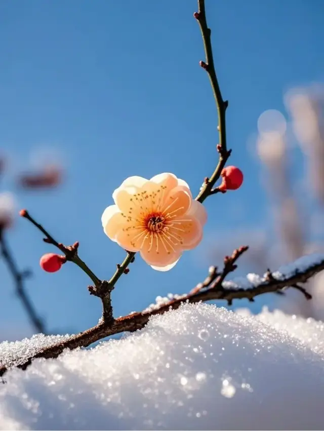 落雪时节，邂逅最美的梅花