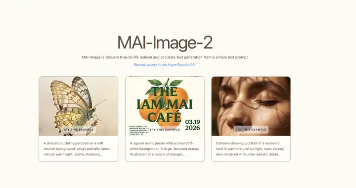 微软MAI-Image-2发布：超现实场景、精确人像、文字，一次搞定