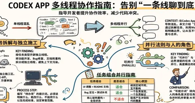 Codex App别再一条线程聊到底：这样拆任务，AI才不会互相打架