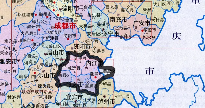 内江自贡荣昌合组沱州市，内自同城+融合荣昌，破解成渝中部崛起