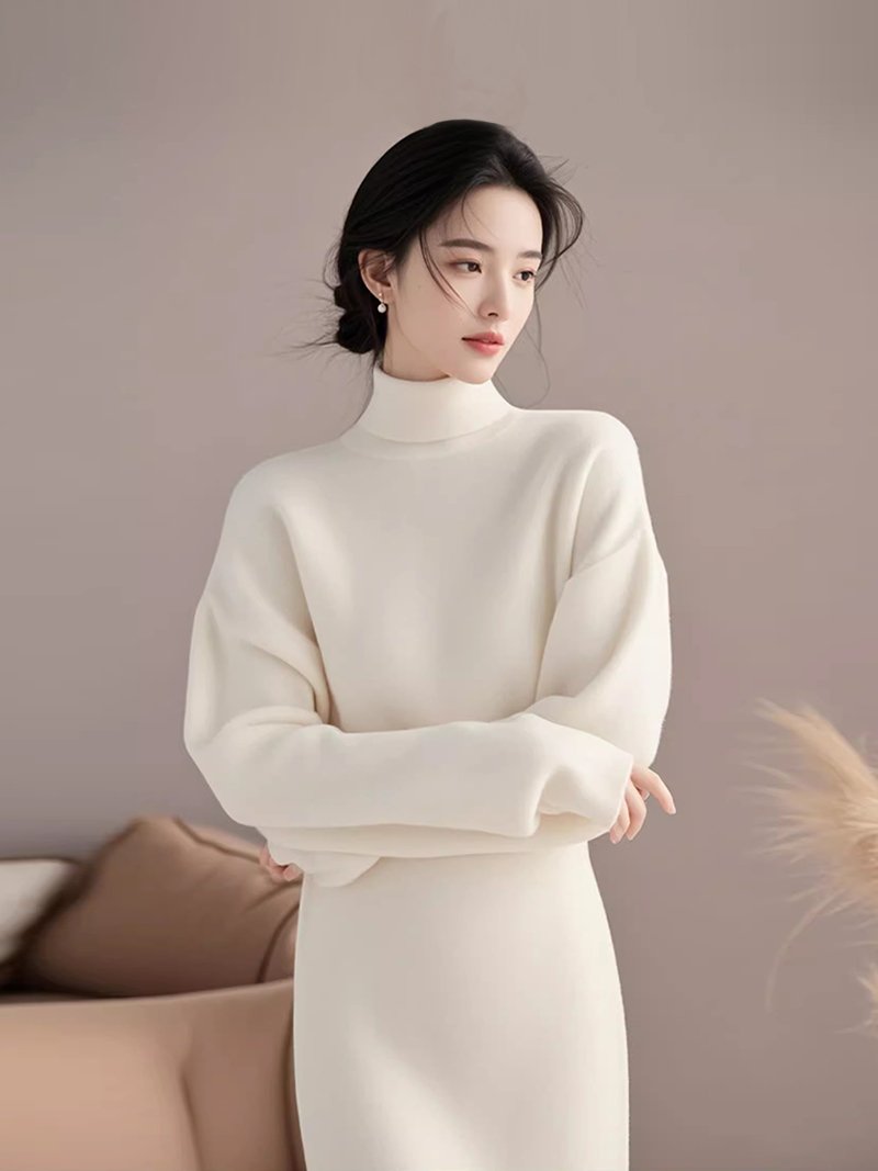 端庄大气女神范轻奢高级感配大衣超好看裙子