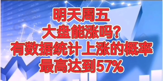 明天周五，大盘能涨吗？有数据统计上涨的概率57%。