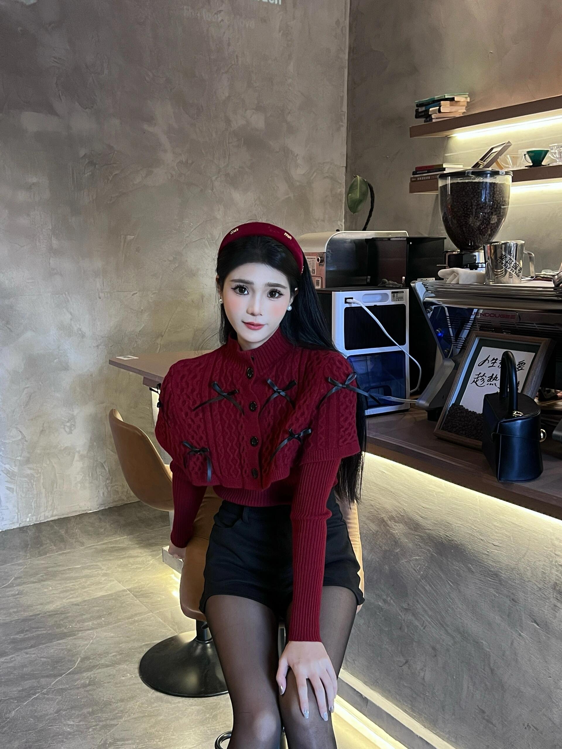 本命年毛衣半身裙穿搭一整套装