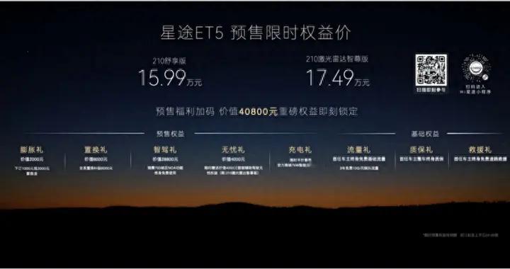 15.99万预售价就能拥有星途ET5？上市价可能更惊喜,这波诚意够吗