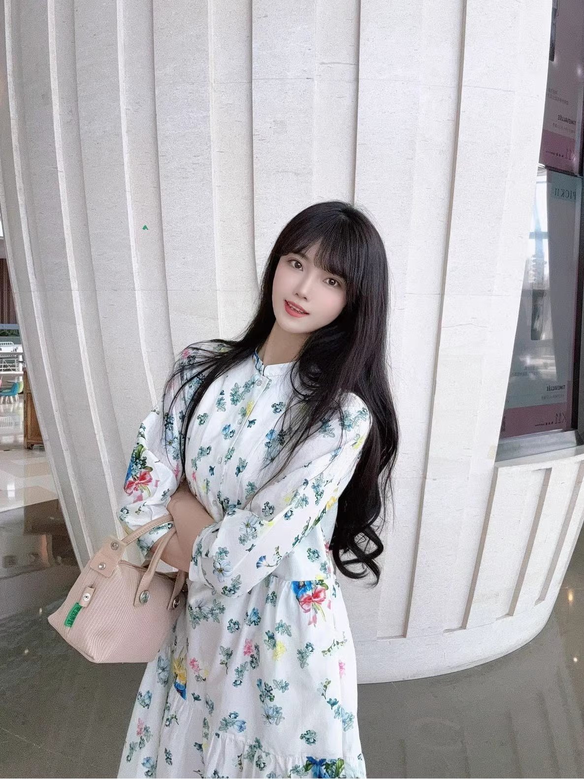 puretea茶愫丝棉印花连衣裙