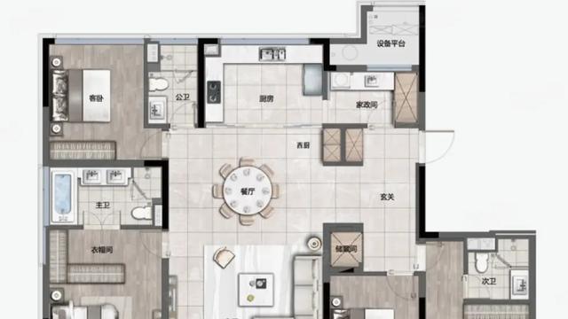 极致设计：四房三卫的格局，刚需改善一步到