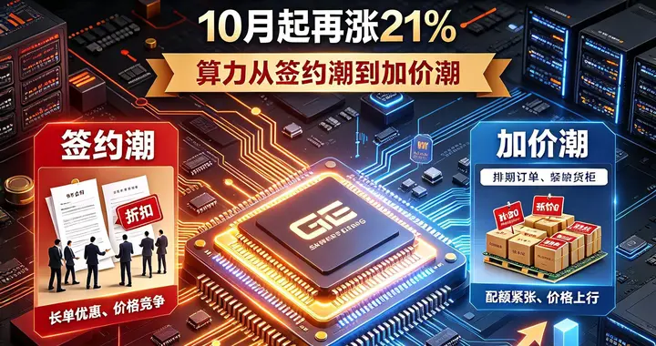 两年涨 1000 倍！10月起再涨 21%，算力从"签约潮"到"加价潮"