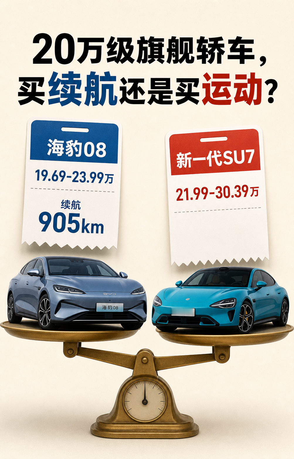 海豹08售价19.69万到23.99万元，官方续航905km；新一代小...