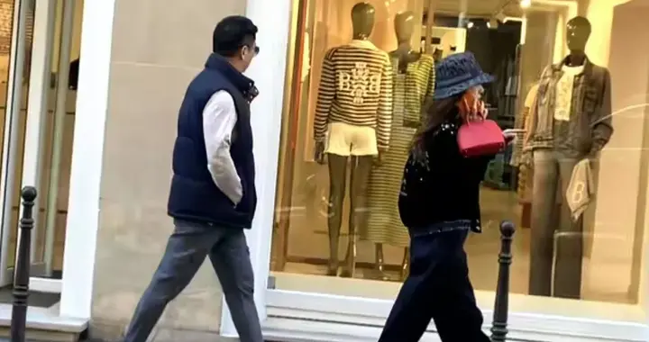 刘强东章泽天现身巴黎，女方大步流星打电话，男方紧随其后像跟班