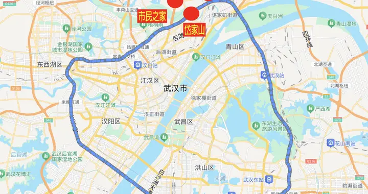 武汉市民之家高楼林立，一过三环却是荒地，黄陂辜负了好位置
