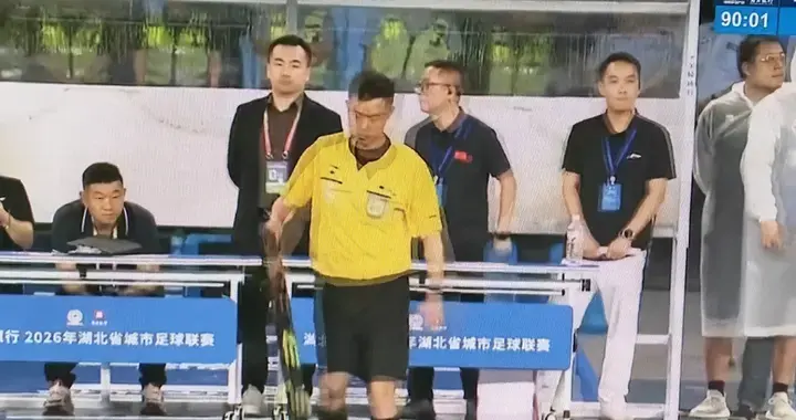 离谱！楚超德比现恶劣一幕，宜昌教练赛场踢人被红牌驱逐