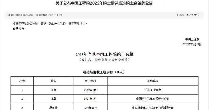 比亚迪集团首席科学家廉玉波当选中国工程院院士