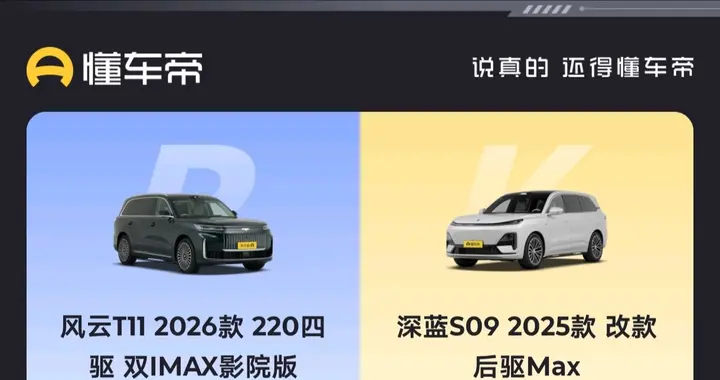 风云T11和深蓝S09怎么选？一张图教会你。