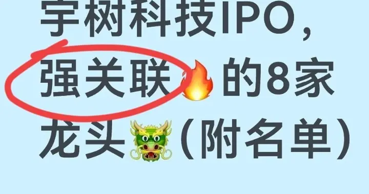 宇树科技IPO，强关联的8家龙头（附名单）