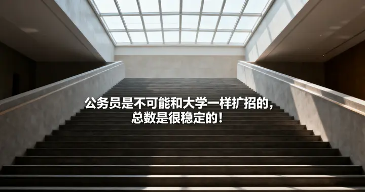 公务员是不可能和大学一样扩招的，总数是很稳定的！