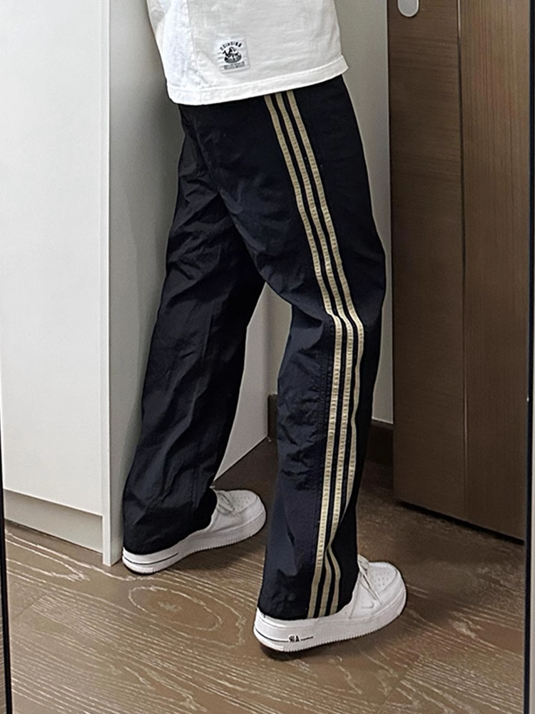 三条杠条纹速干冲锋裤男夏季新款户外运动工