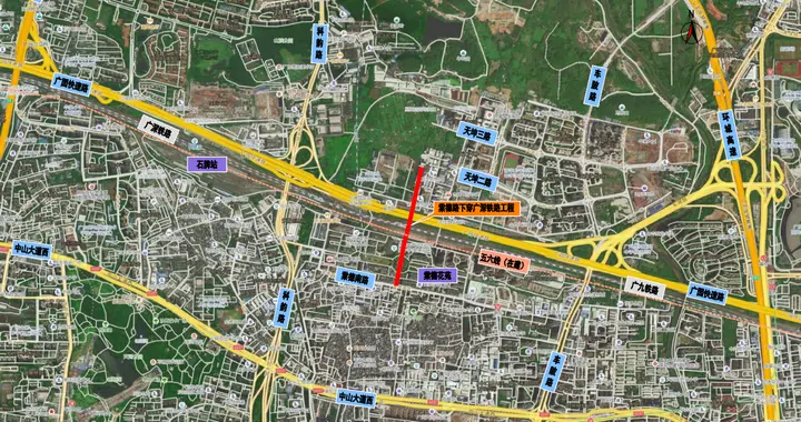 天河区路网建设大跃进，棠德路下穿广深铁路工程，总投资7.3亿元