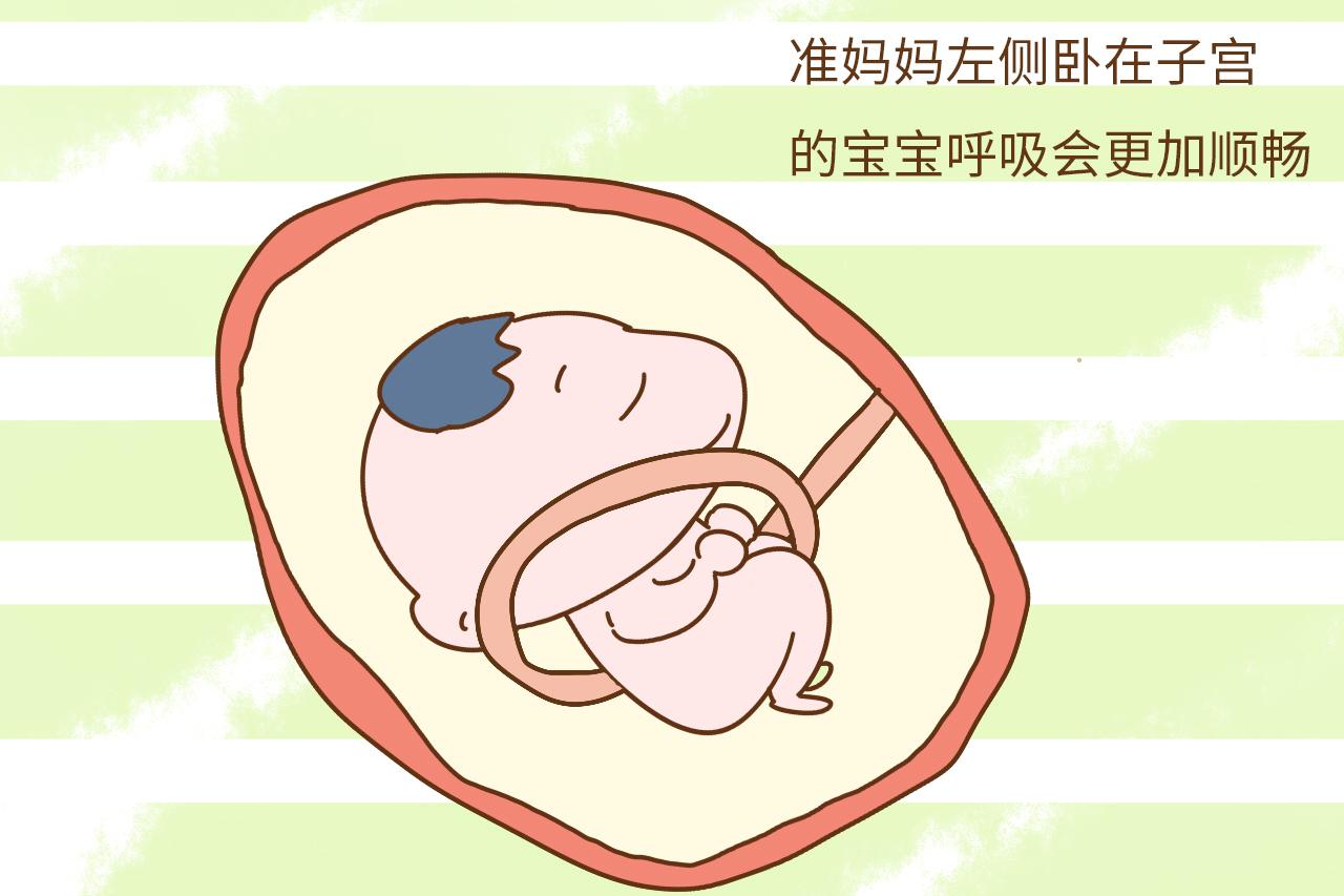 准妈妈左侧卧在子宫的宝宝呼吸会更                    质会更容易
