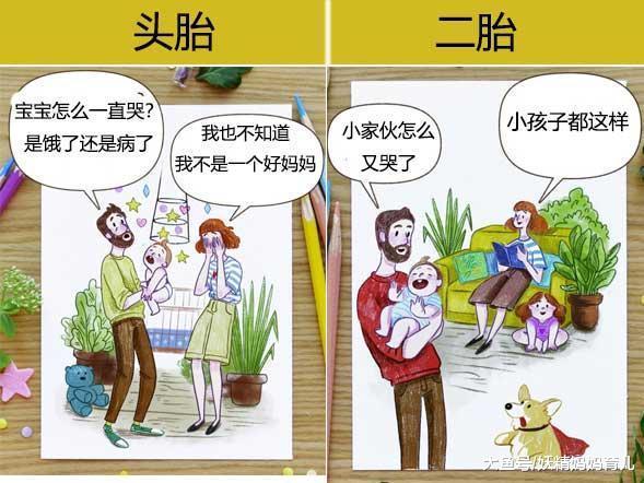 头胎当宝养, 二胎当猪养, 11张漫画告诉你头胎和二胎的差距