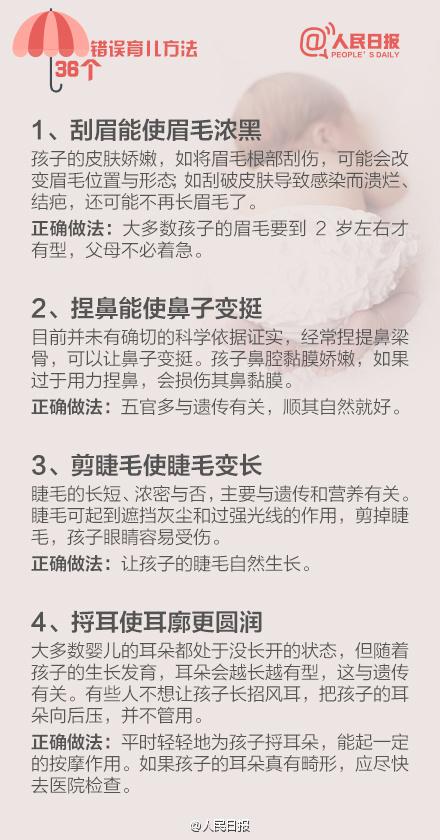爸妈对照自查! 38个错误的民间育儿法