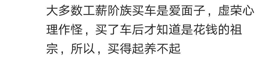 买完车就后悔了? 网友: 买得起却养不起呀