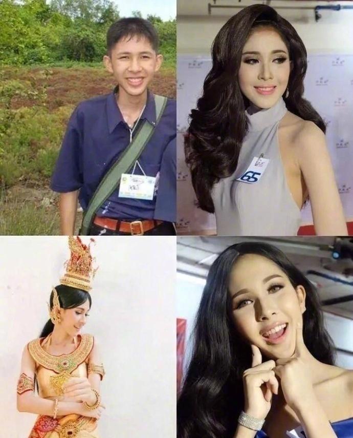 泰国人妖变身前后对比照，看完简