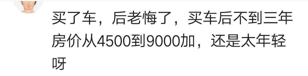 手上有20W, 是买车还是买房? 网友: 买车的都肠悔青了