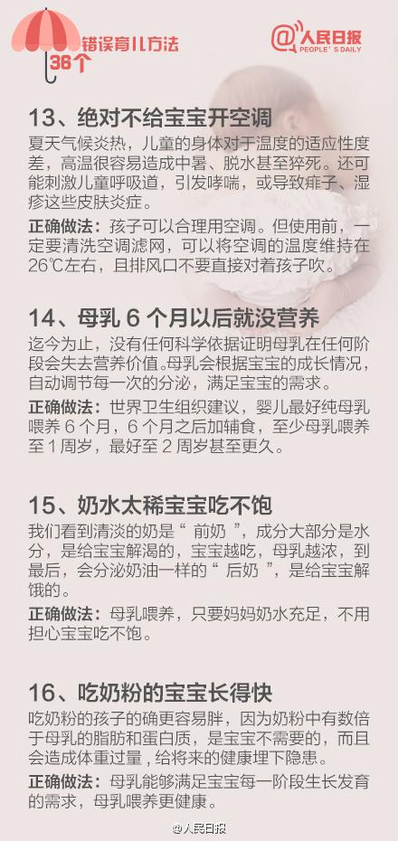 爸妈对照自查! 38个错误的民间育儿法