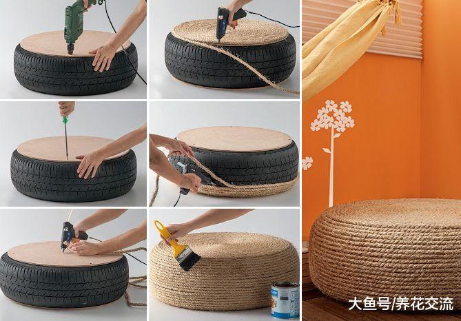 diy绳索轮胎椅子