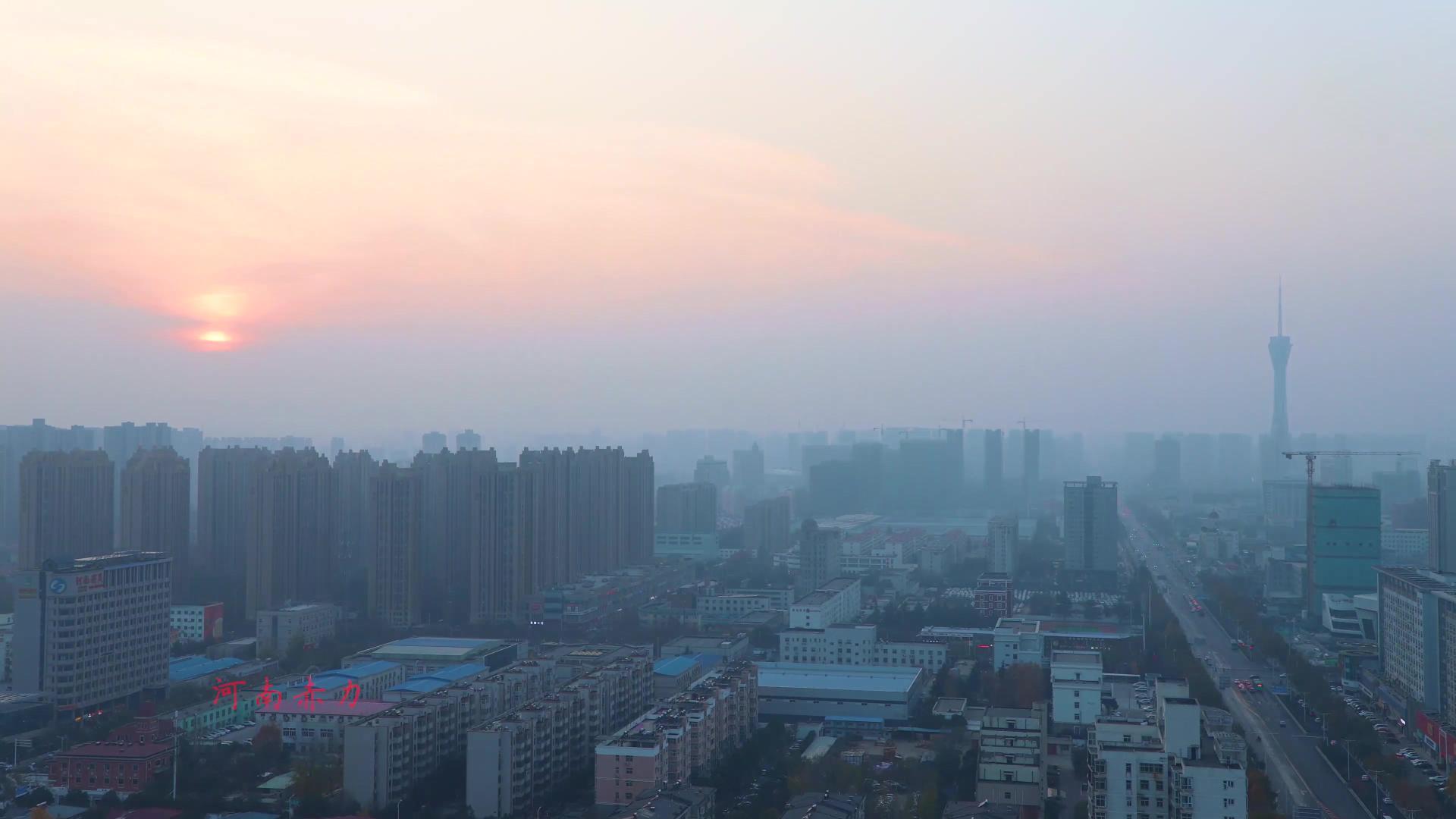 国家中心城市郑州的夕阳美景