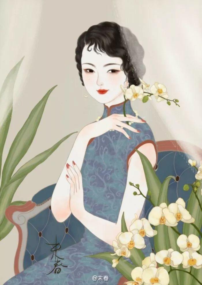 插画师末春-她把民国美女真正画出了东方韵