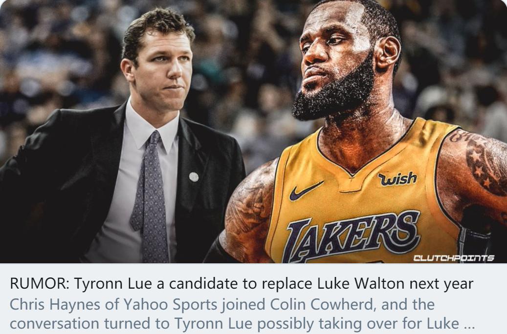 泰伦-卢下赛季或取代沃顿成为湖