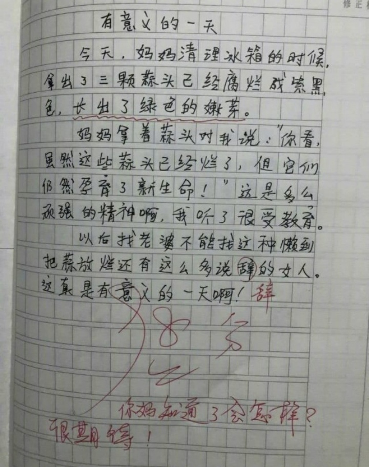 小学生搞笑作文,脑洞清奇笑个不停,网友:现在的小学生