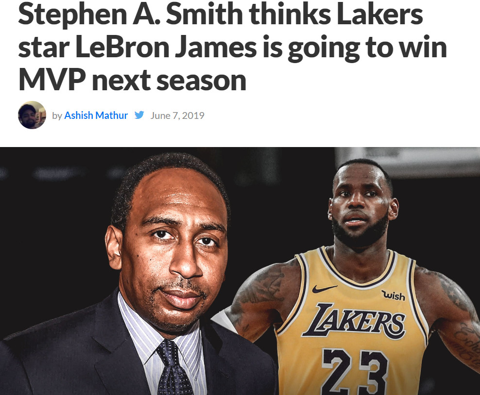 史蒂芬A史密斯：老詹在下个赛季