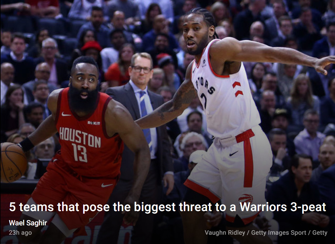 美媒评很可能终结勇士3连胜的球