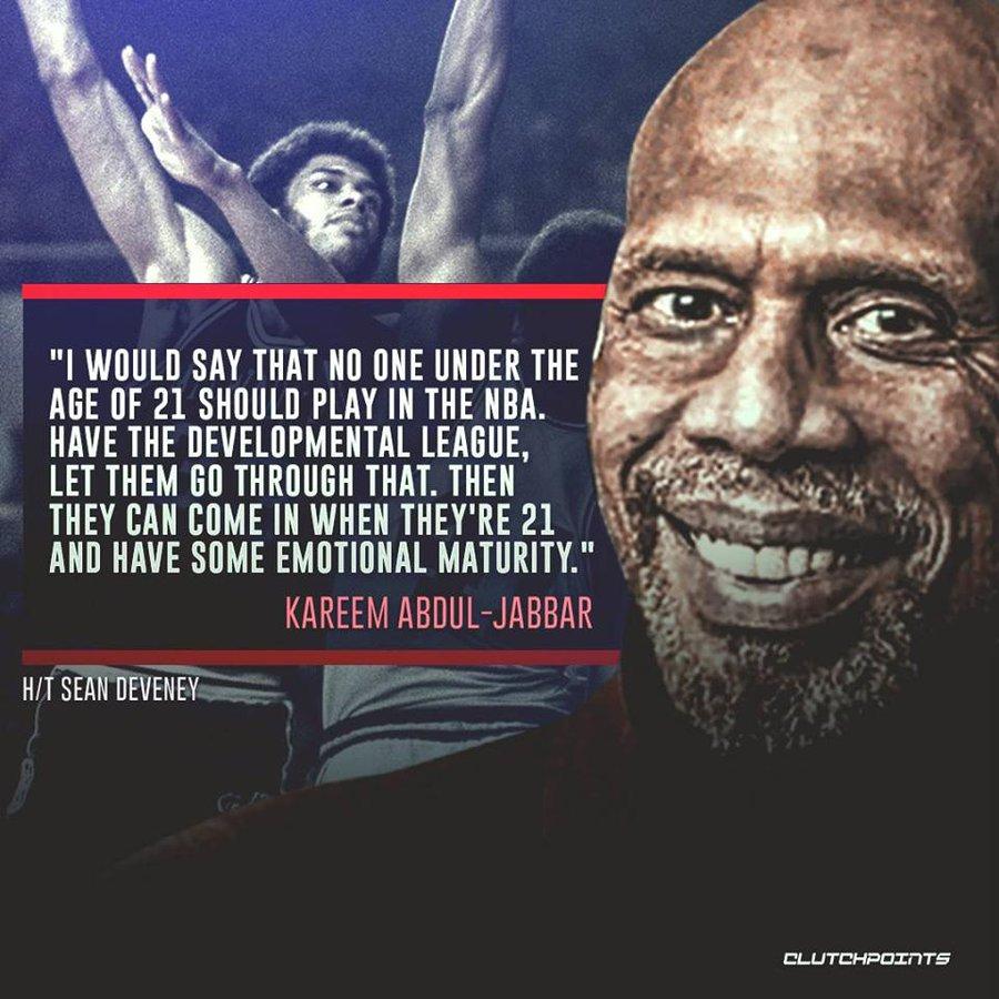 天勾贾巴尔对即将进入nba的年