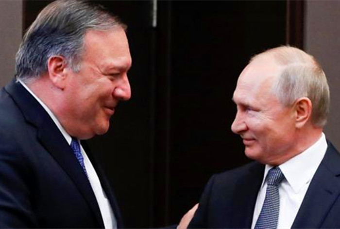 蓬佩奥在跟俄罗斯外长以及总统会