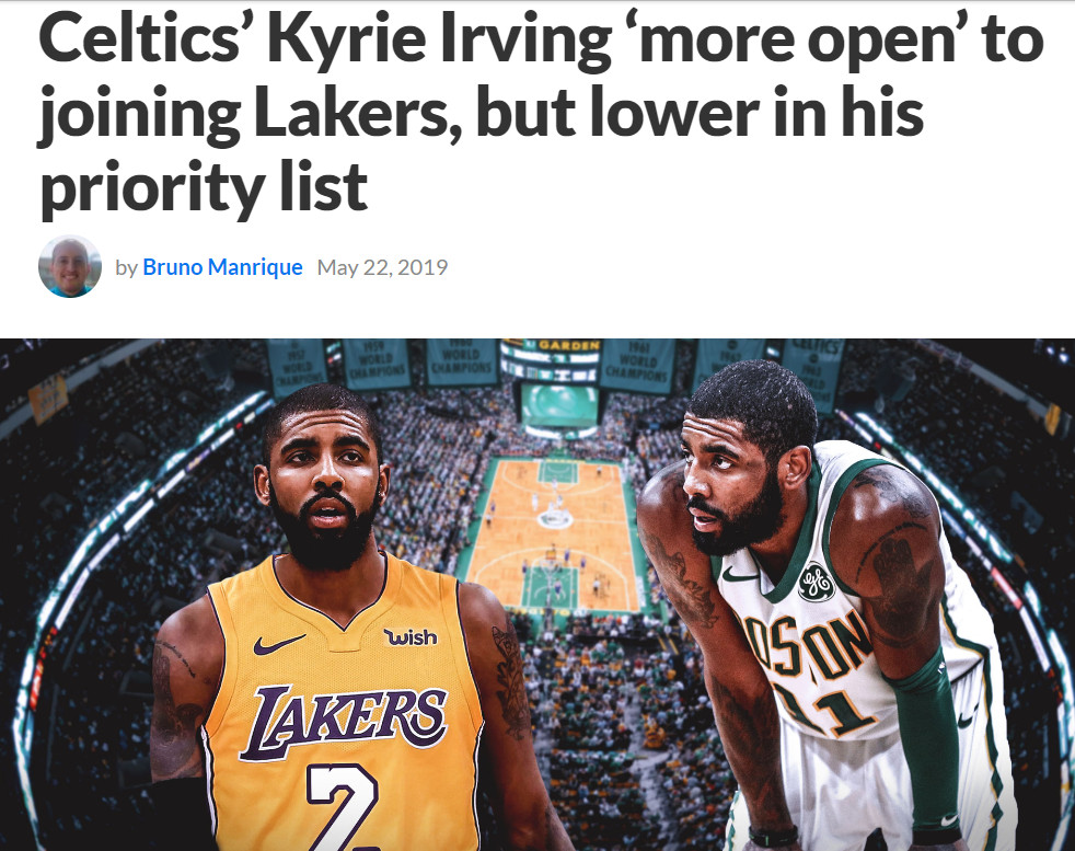 欧文不可能加入湖人？美媒记者透