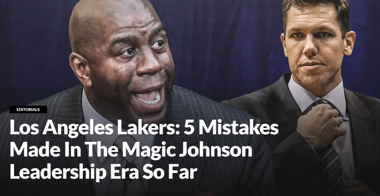 美媒评洛杉矶湖人迄今为止，在魔