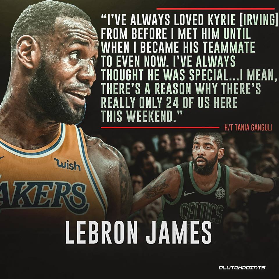 詹姆斯谈到欧文时表示：“我一直