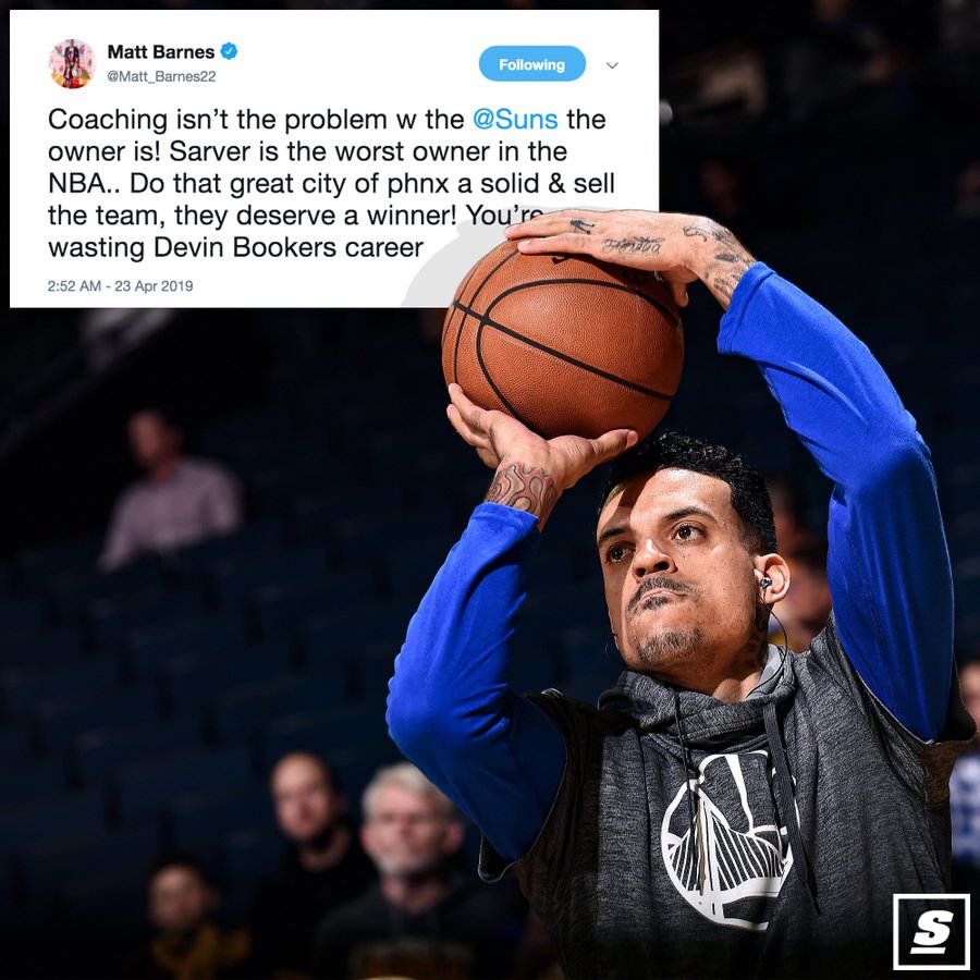 马特-巴恩斯最近在社交媒体向太