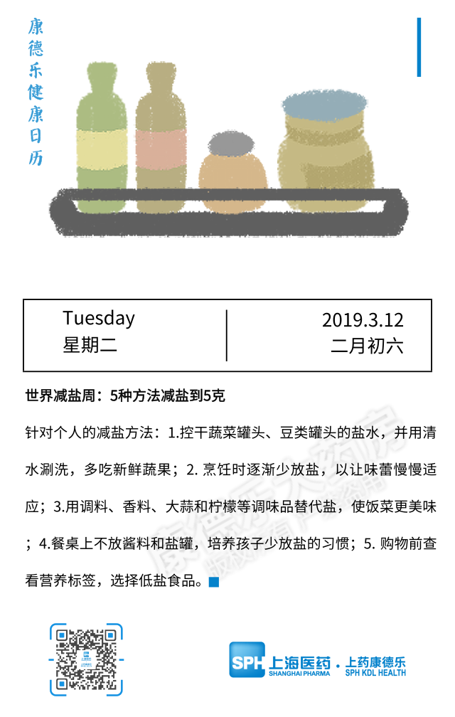 【康德乐健康日历|世界减盐周：
