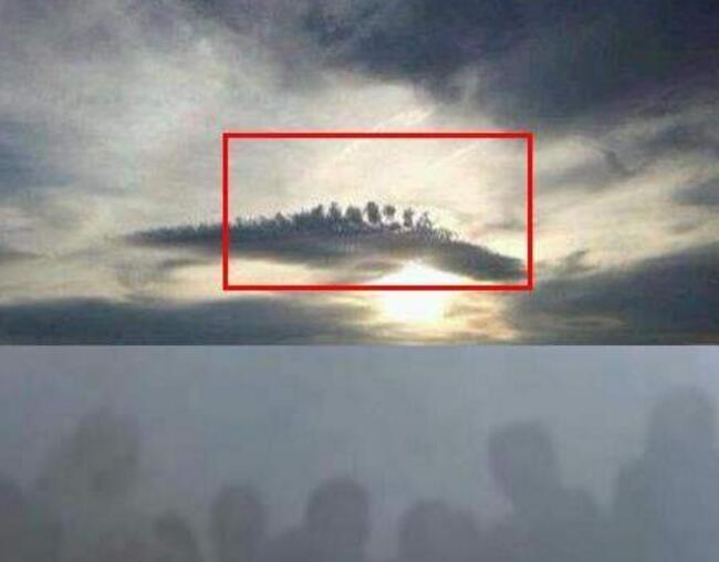 天空上出现6个天兵天将, 网友猜测是海市蜃楼并不是神迹