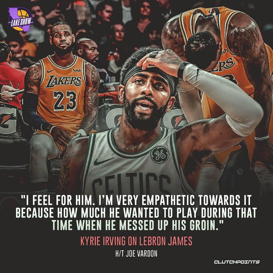 湖人战绿衫军，欧文在谈到詹姆斯