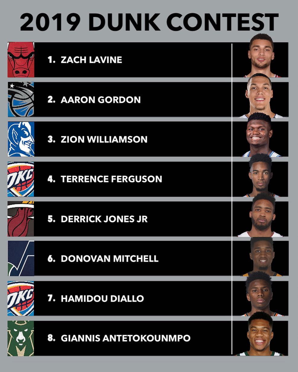 虽然扣篮大赛只有四名参赛者，但