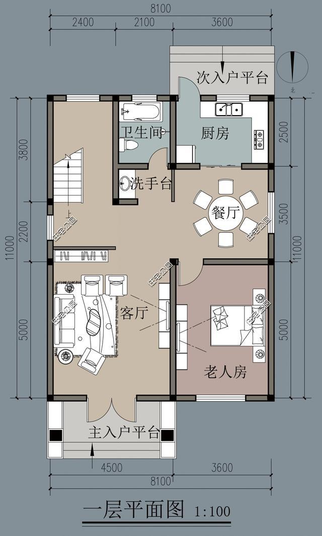 农村小户型自建房图片,75平方宅基,70平米自建房_大山谷图库