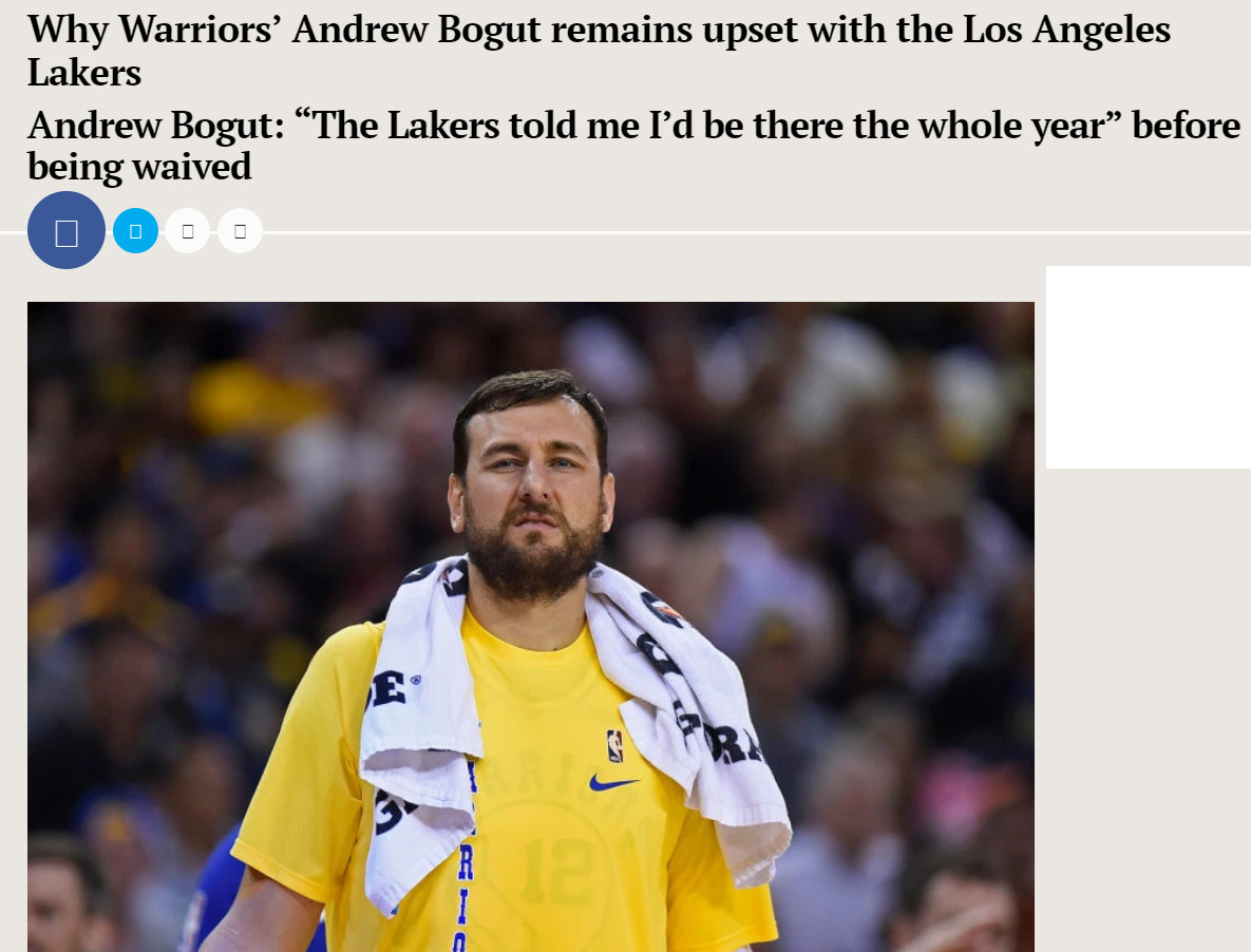 勇士对阵湖人一役，博古特并不会