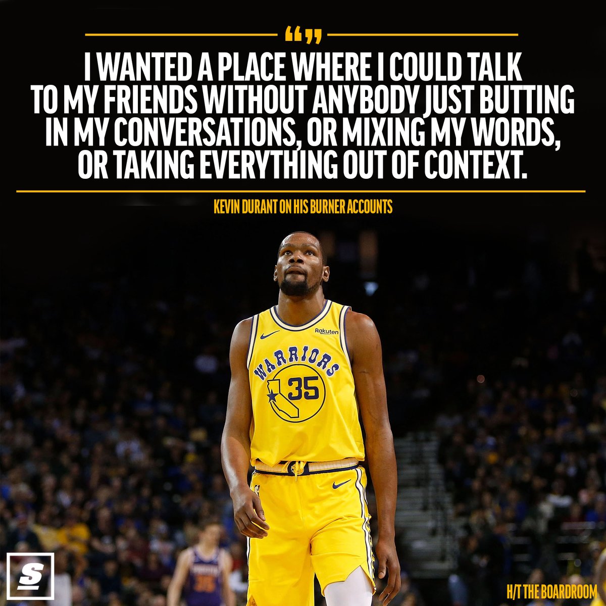 为啥喜欢用小号？杜兰特在谈到这