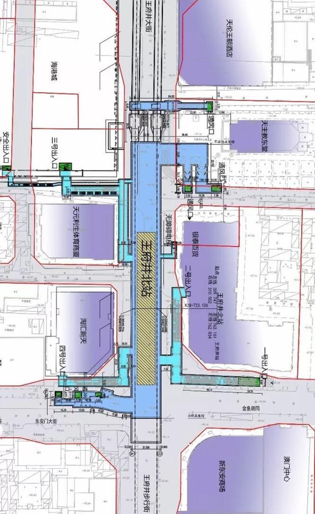 北京地铁8号线的王府井北站:本名金鱼胡同站,附近已变成步行街