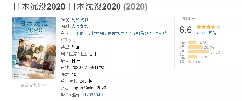 沈没 2020 日本